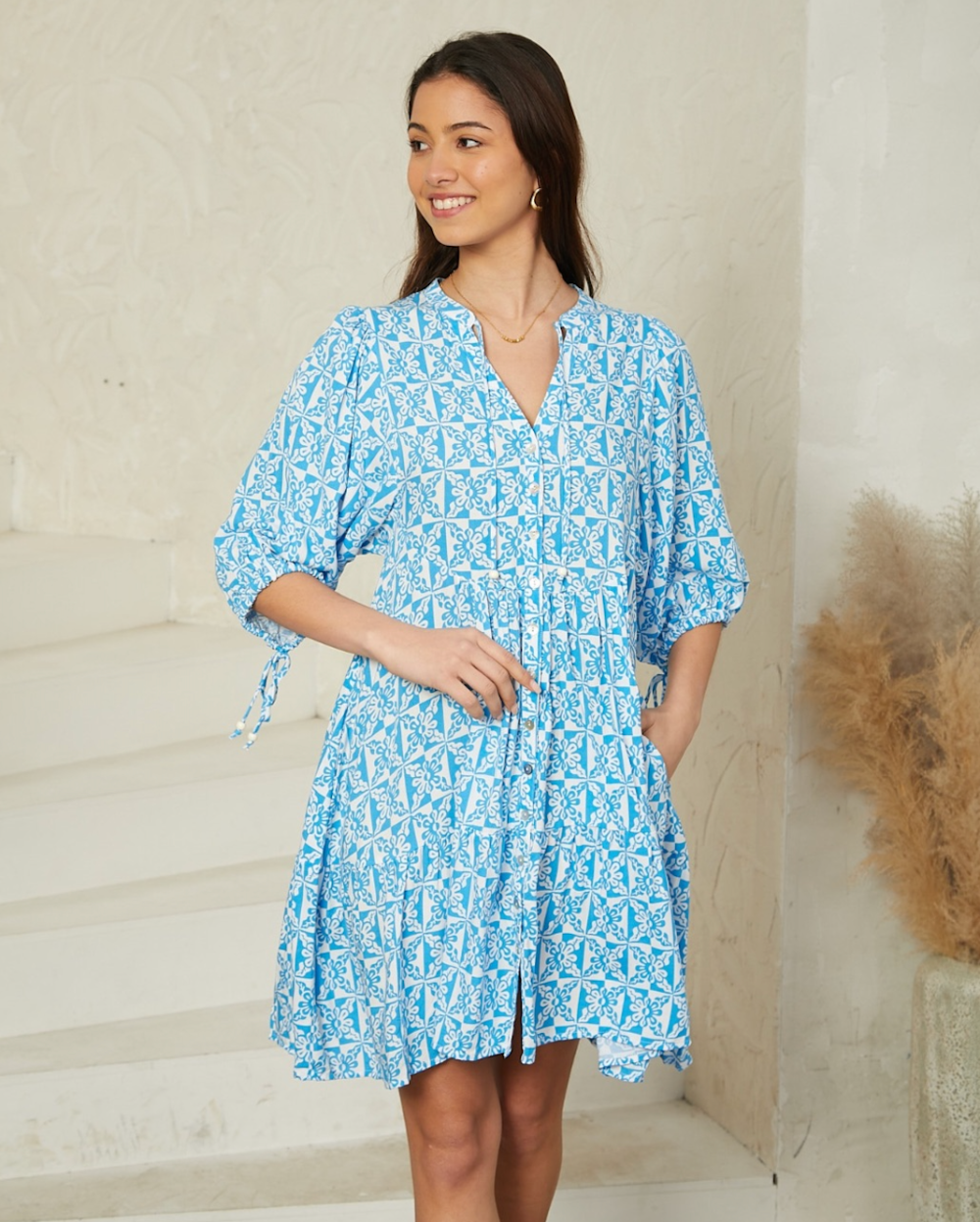Jayla Dress - BLUE FLOWER - Image 4