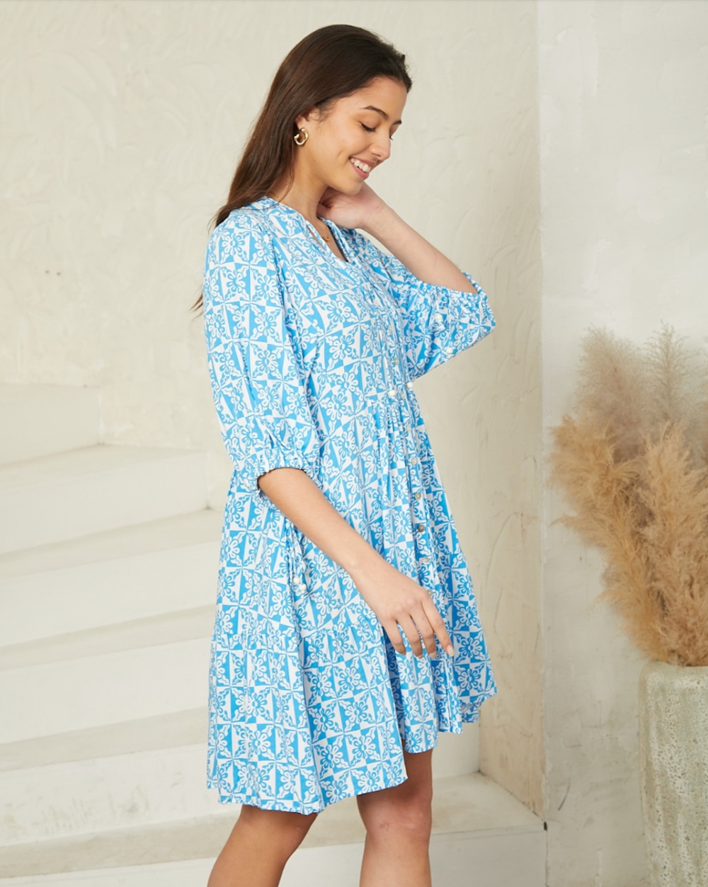 Jayla Dress - BLUE FLOWER - Image 3