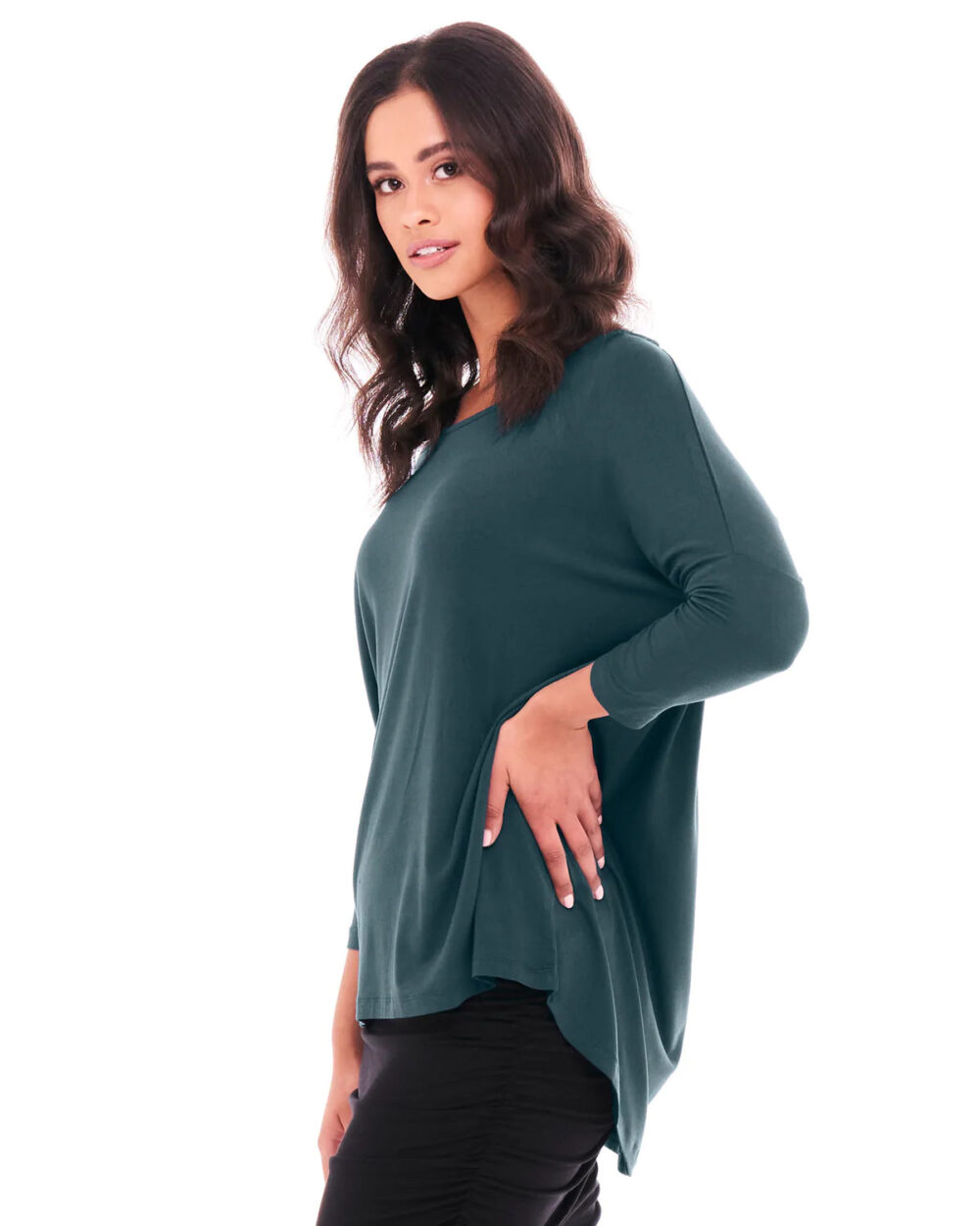 Milan 3/4 Sleeve Top - Ivy - Image 2