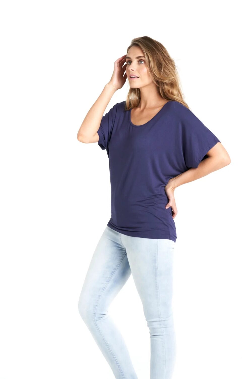 Milan 3/4 Sleeve Top - Navy - Image 2