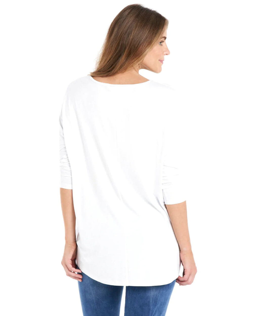 Milan 3/4 Sleeve Top - White - Image 2