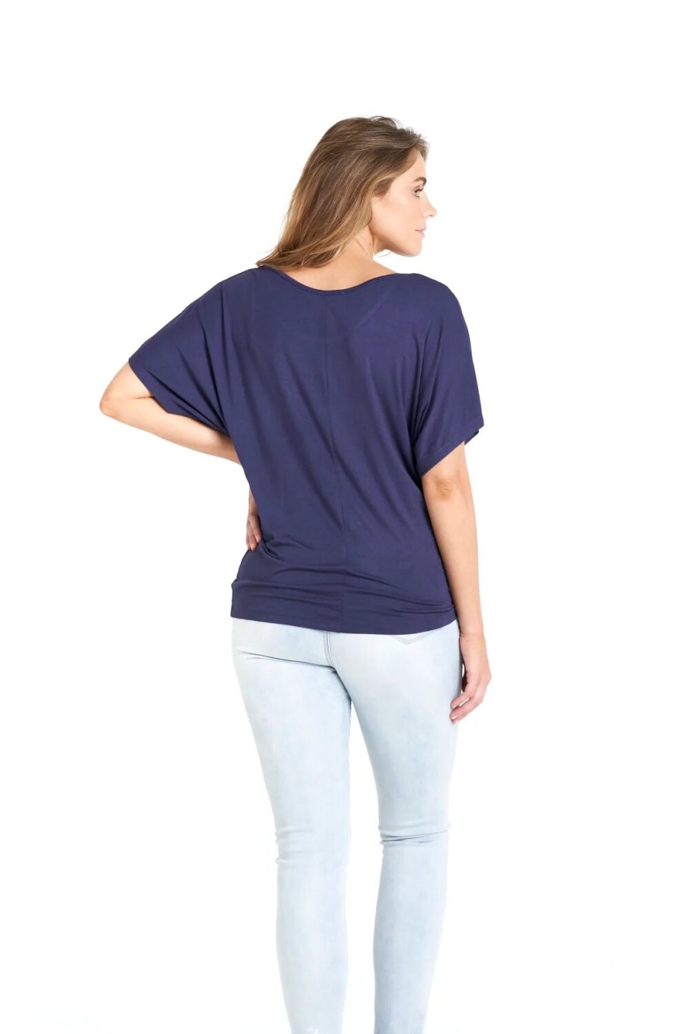 Milan 3/4 Sleeve Top - Navy - Image 4